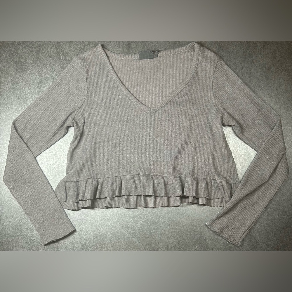 Out From Under Size S Grey Anya Cozy Babydoll Top